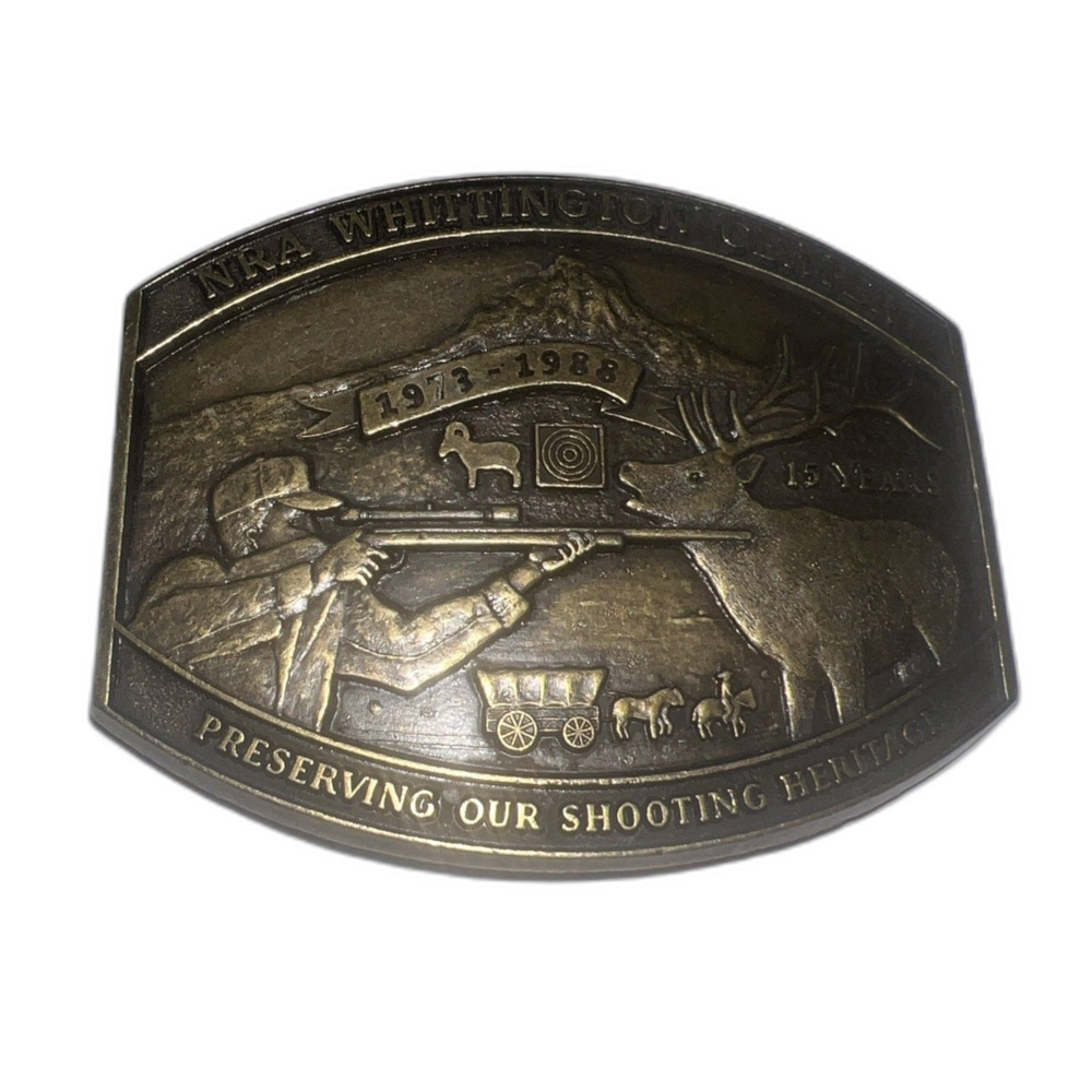 NRA Whittington Center Belt Buckle Preserving Our Shooting Heritage 1973-1988
